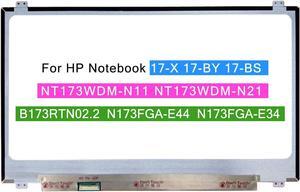 NUOLAISUN 17.3" LCD New Screen Replacement for HP Notebook 17-X 17-by 17-BS NT173WDM-N11 NT173WDM-N21 B173RTN02.2 N173FGA-E44 N173FGA-E34 Non-Touch Display Panel HD+ 1600x900 30 pin