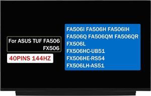 NUOLAISUN 15.6" 40 Pins 144HZ FHD LCD Screen Replacement for ASUS TUF FA506 FA506I FX506L FA506Q FA506QM FA506QR FA506H FA506IH FX506HC-UB51 FX506HE-RS54 FX506LH-AS51 Non-Touch Display Panel