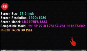 NUOLAISUN Replacement 27" for HP 27-D 27-D0014 27" Borderless LCD Screen Touchscreen FHD LM270WFA (SS)(A1) 1920(RGB)×1080 Touch (Touch Version