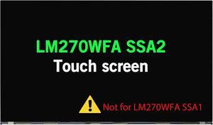 27.0" Screen Replacement for Lenovo 5D10W33957 LM270WFA SS A2 LCD Display Panel LM270WFA-SSA2 LM270WFA(SS)(A2) FHD 1920×1080 (Touch Screen)
