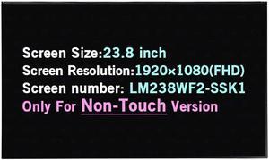 NUOLAISUN 23.8" Screen Replacement LM238WF2-SSK1 LM238WF2(SS)(K1) MV238FHM-N20 M238HCA-L3B for Lenovo 520-24ICB FHD 1080P 30PIN LCD Display Panel (Only for Non-Touch Version)