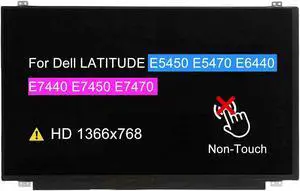 NUOLAISUN B140XTN02.E for Dell Latitude E5450 E5470 E6440 E7440 E7450 E7470 HD 1366 * 768 30 PINS LCD Non-Touch Screen Replacement Display Panel(NOT for FHD 1920 * 1080)