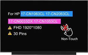 17.3" Screen Replacement NV173FHM-N49 for HP 17-CN1063CL 17-CN2063CL 17-CN0033DX 17-CN1053CL FHD 1920x1080 30 pins LCD Non-Touch Display Panel