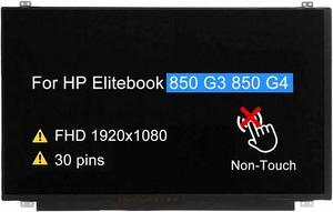 NUOLAISUN NT156FHM-N41 NT156FHM N41 LCD Non-Touch Screen Replacement for HP Elitebook 850 G3 850 G4 30 pins 60HZ FHD 1920x1080 15.6" Display Panel (Not for HD 1366 * 768)