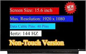 NUOLAISUN 40 Pins 144HZ FHD 1920x1080 72% NTSC NV156FHM-N4K V3.1 Non-Touch Screen Replacement 15.6" IPS LCD Display Panel(for Non-Touch Version)