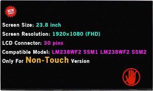 Replacement for Lenovo ThinkCentre M90a V530-24ICB, V50a-24IMB, V30a-24IML, V30a-24IIL LCD Screen Display Panel 23.8" 5D10W33942 LM238WF2-SSM1 (Non Touch)