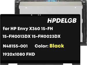Replacement for HP Envy X360 15-FH 15Z-FH 15-FH0013DX 15-FH0023DX 15-FH0097NR 15-FH0000 N48155-001 15.6 1920x1080 FHD LCD Touch Screen Display Digitizer Assembly Black