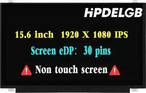 NUOLAISUN Replacement for Dell Inspiron 15 3000 3576 Series LCD Screen 15.6 inch 30 Pins 60Hz FHD 1920X1080 IPS LCD Screen Display(Only for Non-Touch Version)