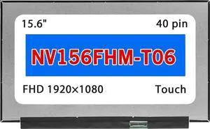 NUOLAISUN 15.6" Screen Replacement for Dell PN DP/N HX3K8 0HX3K8 NV156FHM T06 NV156FHM-T06 LCD Touch Display Panel 40 pin 60HZ FHD 1920×1080
