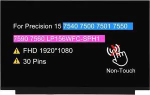 15.6" LCD Replacement LP156WFC-SPH1 for Dell Precision 15 7540 7500 7501 7550 7590 7560 FHD 1920 * 1080 30 pin Non-Touch Screen Display Panel(NO Tabs)