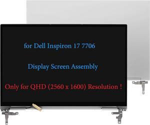 17.3" Screen Replacement for Dell Inspiron 17 7706 2-in-1 P98F 7TD3M 07TD3M 6MWPG 06MWPG HV2FM 0HV2FM 9K09H 09K09H MFVDP 0MFVDP LCD Touch Screen Assembly Display Complete Assembly QHD