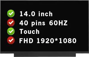 for HP P/N L62775-001 FHD 1920 * 1080 40 pin 60 Hz 14.0" LCD Touch Screen Replacement Display Panel (Without Tabs)