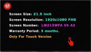 Replacement for HP 22-D 22-df0023w 22" Borderless LCD Screen All in One Touchscreen 21.5" FHD LM215WFA-SSA3 (Touch Screen)
