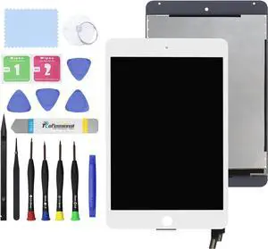 NUOLAISUN 7.9" New Screen Replacement for iPad Mini 4 A1538 A1550 LCD Display Touch Glass Screen Digitizer Panel Assembly Replacement Part with Tools - White