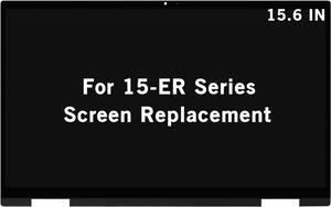 15.6" Screen Replacement for HP Pavilion x360 15-er 15t-er 15-er0xxx 15-er0000 15t-er0xx 15t-er000 M45119-001 M45118-001 FullHD 1080P IPS LCD Display Touch Screen Digitizer Assembly with Bezel