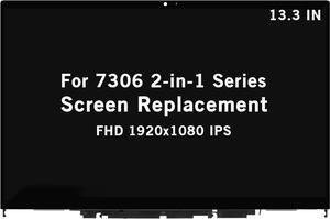 NUOLAISUN 13.3" New Screen Replacement for Dell Inspiron 13 7306 2-in-1 P124G002 P125G002 FullHD 1080P Touch Screen Digitizer Assembly Bezel with Touch Control Board(1920x1080-30Pin Connector)