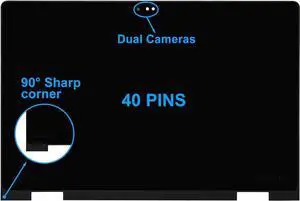 NUOLAISUN 15.6" Screen Replacement for Dell Inspiron 15 5568 i5568 5578 i5578 5579 P58F P58F001 YM0K7 0YM0K7 0079Y 00079Y LCD Touch Screen 40 pins FHD 1920x1080 Digitizer Assembly (Dual Cameras)