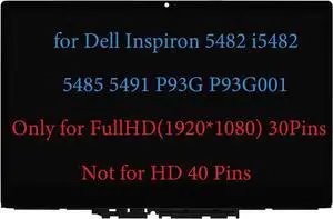 Screen Replacement for Dell Inspiron 14 5482 i5482 5485 5491 P93G P93G001 03J5DW 3J5DW LCD Display Touch Screen Digitizer Assembly FullHD 1920x1080 30 Pins (Not for 5481)