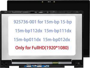 925736-001 Screen Replacement for HP Envy x360 15m-bp 15M-BQ 15-bp 15m-bp112dx 15m-bp111dx 15m-bp011dx 15m-bp012dx 15M-BQ021DX 15M-BQ121DX LCD Touch Screen Digitizer Bezel Assembly FullHD