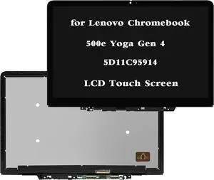 NUOLAISUN Replacement for Lenovo Chromebook 500e Yoga Gen 4 5D11C95914 N122JCA-ENK 82W4 82W5 30pins 1920x1200 LCD Touch Screen Display Digitizer Assembly Bezel