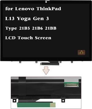 For Lenovo ThinkPad L13 Yoga Gen 3 Type 21B5 21B6 21BB 21BC 21B9 21BA 5M11F25320 5M11F25319 5M11F25321 21B5003TUS 21B90015US LCD Touch Screen Bezel Display Digitizer Assembly