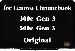 Original New Screen Replacement for Lenovo Chromebook 300e 500e Gen 3 82J9 82JA 5D11C95890 5D11C95891 5D11C95892 5D11C95894 5D11C95893 5D11C95889 LCD Touch Screen Display Digitizer Assembly 11.6"