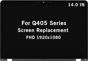 NUOLAISUN 14.0" New Screen Replacement for ASUS Q405 Q405U Q405UA Series Q405UA-BI5T10 Q405UA-BI5T5 Q405UA-BI5T7 FHD 1920x1080 IPS LCD Display Touch Screen Digitizer Assembly with Bezel