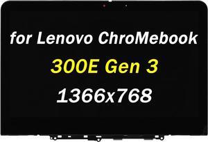 NUOLAISUN 5D11C95886 Replacement for Lenovo ChroMebook 300e Gen 3 500e 82JB 82JC 5D11C95891 5D11M35206 HD 1366X768 Original New LCD Screen Display Digitizer Assembly