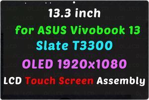 NUOLAISUN Replacement for ASUS VivoBook 13 Slate T3300 T3300KADH21T FHD 1920X1080 OLED LCD Touch without Bezel Screen Digitizer Assembly