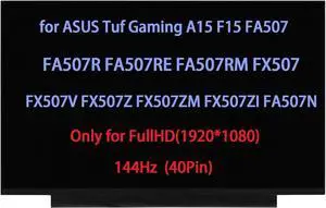 NUOLAISUN 18010-15608800 Screen Replacement for ASUS Tuf Gaming A15 F15 FA507 FA507N FA507NV FA507R FA507RE FA507RM FX507 FX507V FX507Z FX507ZM FX507ZI LCD Display FHD 1920x1080 (144Hz 40pin)