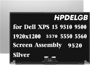 Replacement for Dell XPS 15 9510 9520 9530 9500 Precision 5550 5560 5570 LCD Display Screen Assembly 15.6" 1920x1200 IPS Non-Touch Silver