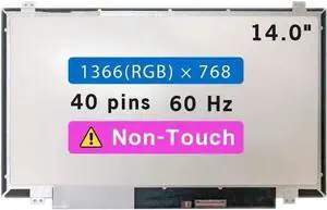 NUOLAISUN 14.0" Screen Replacement for Lenovo Thinkpad T430 T420 LCD Display Panel 40 pins 60 Hz (HD 1366×768 Non-Touch)