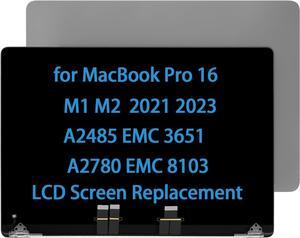 16" Screen Replacement for MacBook Pro M1 M2 A2485 EMC 3651 A2780 EMC 8103 MK1E3LL/A MK1H3LL/A 2021 2023 LCD Display Assembly 661-21968 (Space Gray)