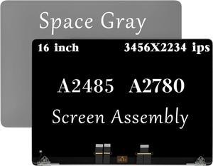 A2485 Screen Replacement for MacBook Pro 16" M1 2021 A2485 A2780 EMC 3651 661-21968 661-21969 LCD Display Assembly (Space Gray)