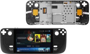 NUOLAISUN 7 inch LCD IPS Touch Screen Digitizer Assembly for Steam Deck Handheld Game Console Black with Bezel (Antiglare Frosted Edition Not for HD)