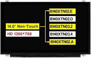 NUOLAISUN New Screen Replacement B140XTN02.E for HP ELITEBOOK 840 G3 840 G4 14.0 Inches HD 1366 * 768 30 Pins 60Hz Non-Touch LCD Display Panel