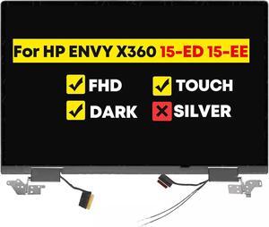 15.6" LCD Screen Replacement Full Top Complete Assembly for HP ENVY X360 15-ED 15-EE 15M-ED FHD 1920 * 1080 Touch Dark Ash