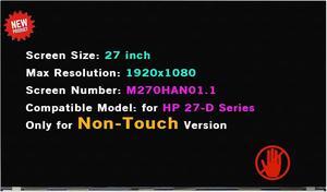 Replacement 27" for HP 27-D L91217-001 LCD Panel Non-Touch Screen FHD M270HAN01.1 FHD 1920(RGB)×1080 30 Pins (Non-Touch Version