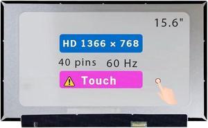 15.6" Screen Replacement NT156WHM-T02 V8.0 B156XTK02.1 for Lenovo P/N 5D10T05359 5D10R29527 5D10T05360 LCD Display Panel 40 pin (HD 1366x768 Touch)