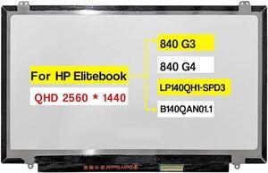 NUOLAISUN 14.0" LCD Screen Replacement B140QAN01.1 LP140QH1(SP)(D3) for HP Elitebook 840 G3 840 G4 823952-001 806862-005 849782-001 Non-Touch Display Panel QHD 2560 * 1440 40 Pins