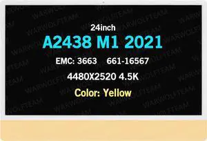 NUOLAISUN Replacement for iMac 24" A2438 M1 2021(4-Ports) EMC 3663 MGPC3xx/A MGPD3xx/A MGPF3xx/A 24inch LCD LED 4480X2520 4.5K Display Screen Digitizer Assembly 661-16575 (Yellow)