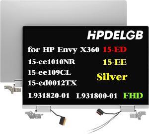 Replacement for HP Envy X360 15-ED 15-EE 15-EE1010NR 15-EE109CL 15-ed0012TX L93180-001 L93182-001 L93184-001 L82481-440 L93181-001 LCD Screen Digitizer Display Assembly FHD Silver