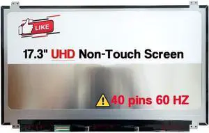 NUOLAISUN Replacement for Dell Alienware 17 R3 Dp/n 2DK4K 02DK4K 17.3" UHD 3840 * 2160 Non-Touch Screen LCD Display Panel (40 pins UHD)