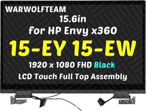 Compatible with HP Envy x360 15-EY 15Z-EY 15-EW 15T-EW 15-EY0013DX 15-EY0023DX N40697-001 LCD Screen Digitizer Replacement Cover Cable Hinges Full Top Assembly 15.6in 1920 x 1080 FHD(Black)