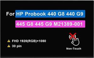 14" Screen Replacement for HP Probook 440 G8 440 G9 445 G8 445 G9 M21389-001 FHD 1920x1080 30 pin 60Hz Non-Touch LCD Display Panel