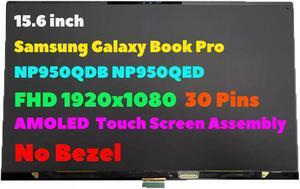 15.6" for Samsung Galaxy Book Pro NP950QDB NP950QED 1920x1080 30 Pins No Bezel OLED Touch Screen Assembly