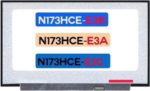 17.3" Display Panel Compatible with Dell 07FPPP N173HCE-E3B N173HCE-E3A N173HCE-E3C LCD Non-Touch Screen Replacement FHD 1920x1080 IPS 30 Pin
