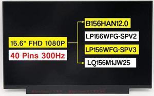 15.6" Replacement for B156HAN12.0 LP156WFG-SPV2 LP156WFG-SPV3 LQ156M1JW25 LGD065D LGD066E for Asus Strix G513 G533QS-DS76 LCD Screen Display Panel FHD 1080P 40 Pins 300Hz Non-Touch