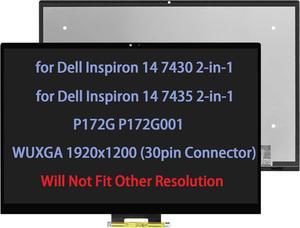 14" Screen Replacement for Dell Inspiron 14 7430 7435 2-in-1 P172G P172G001 LCD Touch Screen Digitizer LED Display Assembly WUXGA 1920x1200 (30pin Connector)