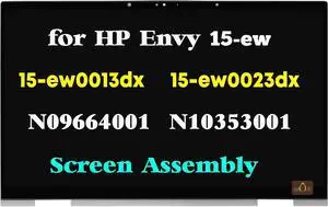 15-ew Screen Replacement for HP Envy x360 15-ew 15t-ew 15-ew0013dx 15-ew0023dx 15-ew0797nr N09664-001 N10353-001 LCD Touch Screen Display Digitizer Assembly Panel 1920x1080 FHD (Silver)